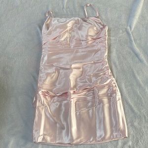 Light pink satin evening dress size 4